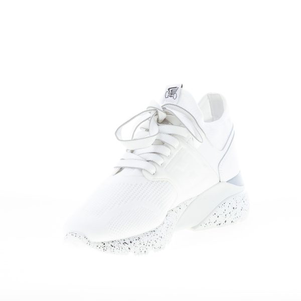 HOGAN donna Active One sneaker calzino in tessuto a rete e pelle BIANCO con suola marmo - immagine 6