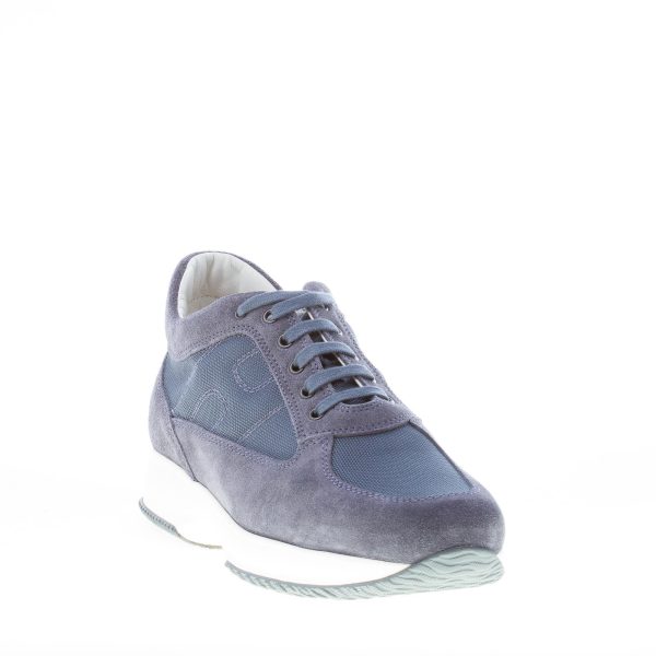 HOGAN uomo Interactive sneaker in camoscio e tessuto BLU DENIM - immagine 2