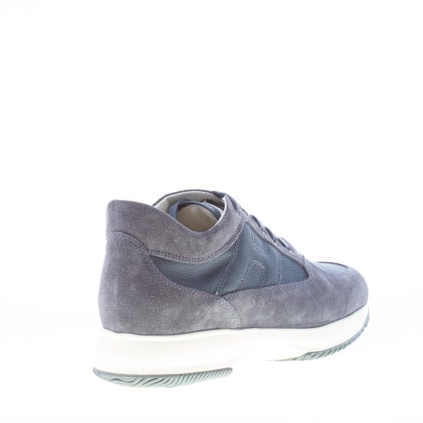 HOGAN uomo Interactive sneaker in camoscio e tessuto BLU DENIM - immagine 3