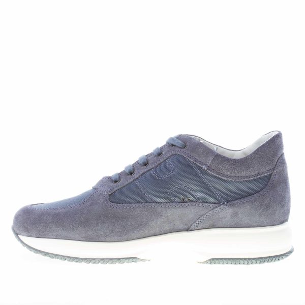 HOGAN uomo Interactive sneaker in camoscio e tessuto BLU DENIM - immagine 5