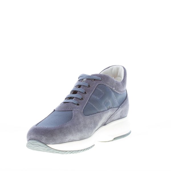 HOGAN uomo Interactive sneaker in camoscio e tessuto BLU DENIM - immagine 6