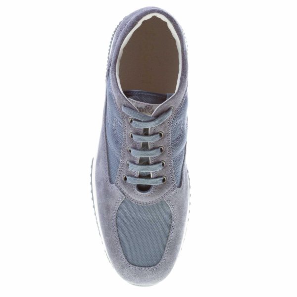 HOGAN uomo Interactive sneaker in camoscio e tessuto BLU DENIM - immagine 7