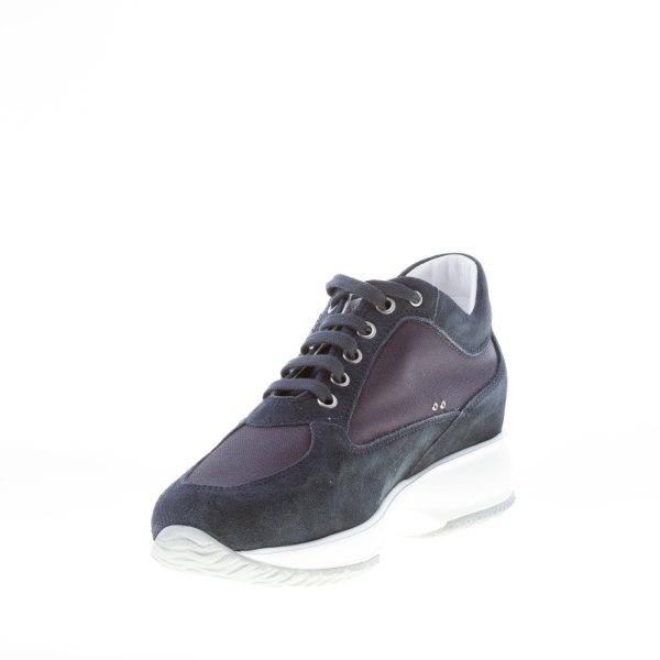 HOGAN donna Interactive in camoscio più tessuto BLU NOTTE con H di strass - immagine 6