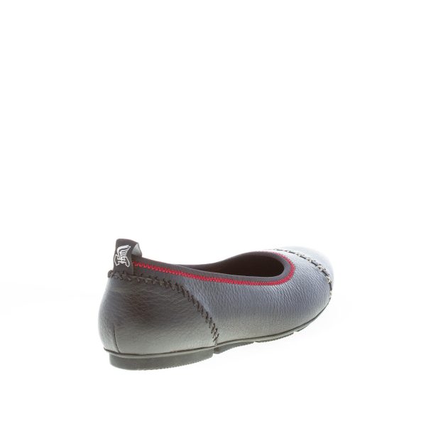 HOGAN donna ballerina in pelle martellata NERO con cuciture a contrasto - immagine 3