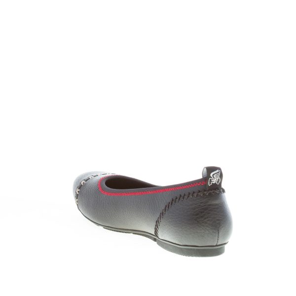 HOGAN donna ballerina in pelle martellata NERO con cuciture a contrasto - immagine 4