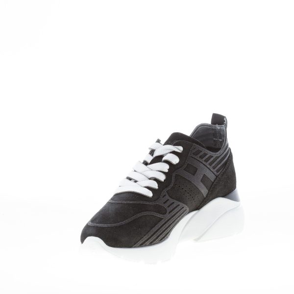 HOGAN donna Active One sneaker in camoscio NERO con glitter - immagine 6