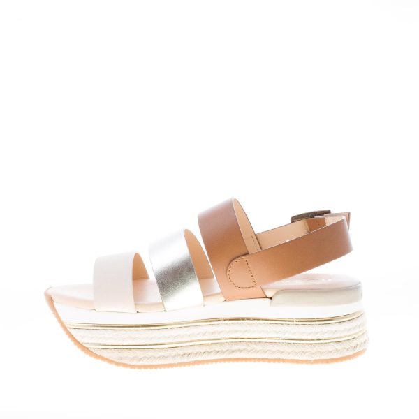 HOGAN donna H430 sandalo con fasce MULTICOLORE e suola Maxi in corda. Tacco 5,5 cm - immagine 5