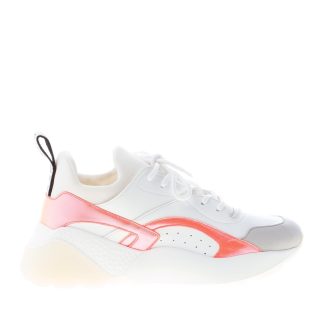 STELLA McCARTNEY donna sneaker Eclypse in alter nappa BIANCO ed arancione