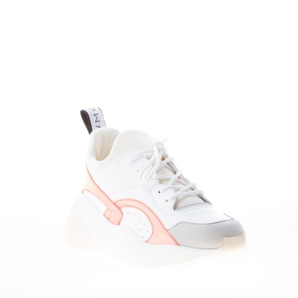 STELLA McCARTNEY donna sneaker Eclypse in alter nappa BIANCO ed arancione - immagine 2