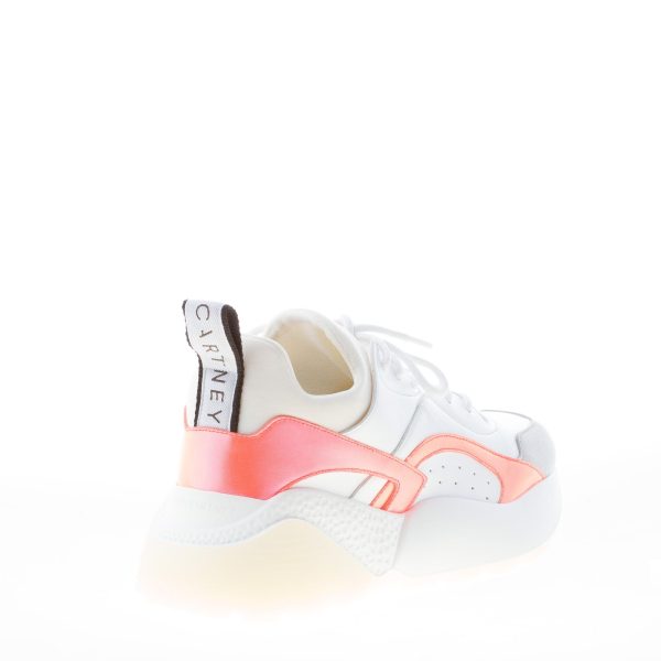 STELLA McCARTNEY donna sneaker Eclypse in alter nappa BIANCO ed arancione - immagine 3