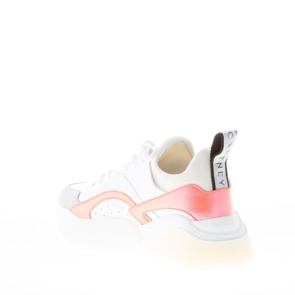 STELLA McCARTNEY donna sneaker Eclypse in alter nappa BIANCO ed arancione - immagine 4