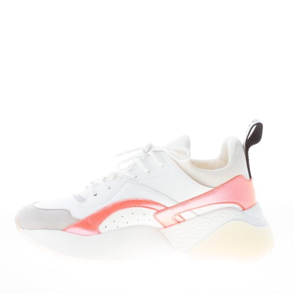 STELLA McCARTNEY donna sneaker Eclypse in alter nappa BIANCO ed arancione - immagine 5