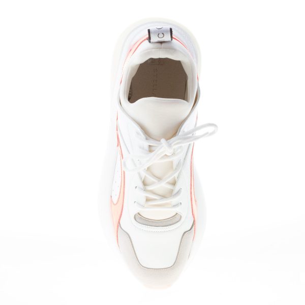 STELLA McCARTNEY donna sneaker Eclypse in alter nappa BIANCO ed arancione - immagine 7