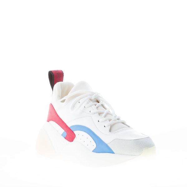 STELLA McCARTNEY donna sneaker Eclypse in alter nappa BIANCO, azzurro e rosso - immagine 2