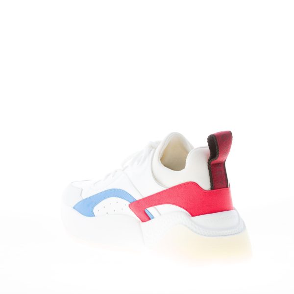 STELLA McCARTNEY donna sneaker Eclypse in alter nappa BIANCO, azzurro e rosso - immagine 4