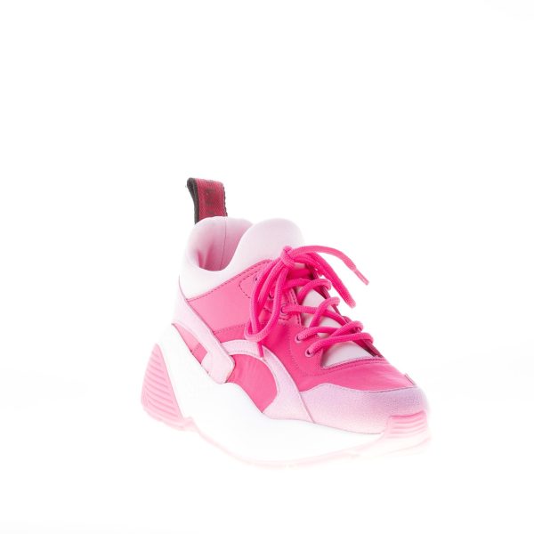 STELLA McCARTNEY donna sneaker Eclypse in alter nappa e neoprene FUXIA, ROSA e LILLA - immagine 2