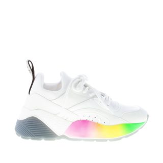 STELLA McCARTNEY donna sneaker Eclypse Rainbow in alter nappa e neoprene BIANCO
