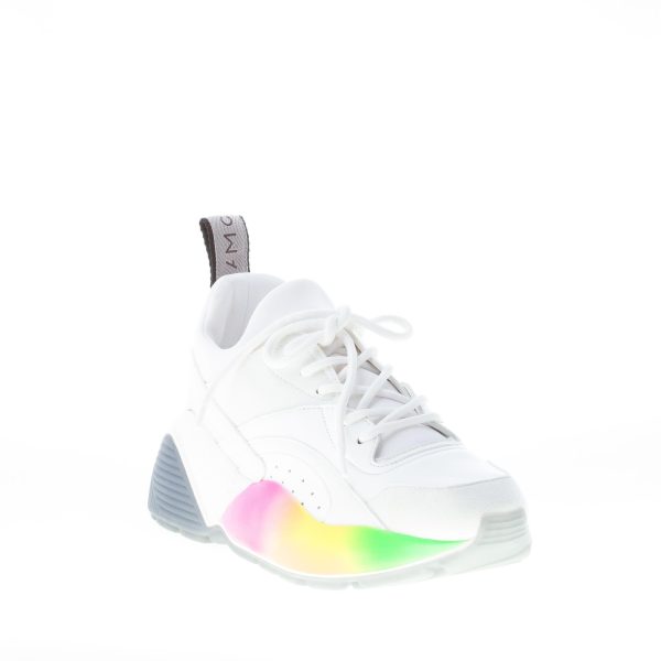 STELLA McCARTNEY donna sneaker Eclypse Rainbow in alter nappa e neoprene BIANCO - immagine 2