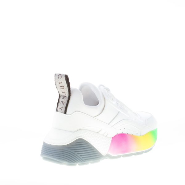 STELLA McCARTNEY donna sneaker Eclypse Rainbow in alter nappa e neoprene BIANCO - immagine 3