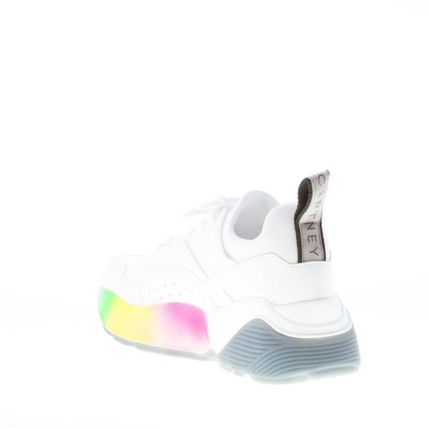 STELLA McCARTNEY donna sneaker Eclypse Rainbow in alter nappa e neoprene BIANCO - immagine 4