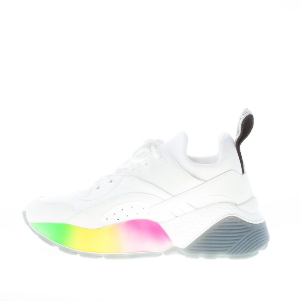 STELLA McCARTNEY donna sneaker Eclypse Rainbow in alter nappa e neoprene BIANCO - immagine 5