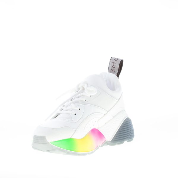 STELLA McCARTNEY donna sneaker Eclypse Rainbow in alter nappa e neoprene BIANCO - immagine 6