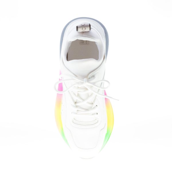 STELLA McCARTNEY donna sneaker Eclypse Rainbow in alter nappa e neoprene BIANCO - immagine 7