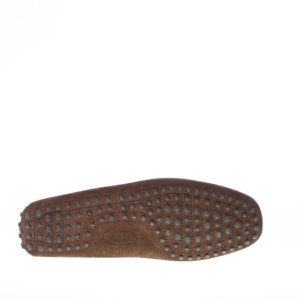 TOD'S uomo mocassino in camoscio TESTA DI MORO con laccetto. Suola gommini - immagine 8