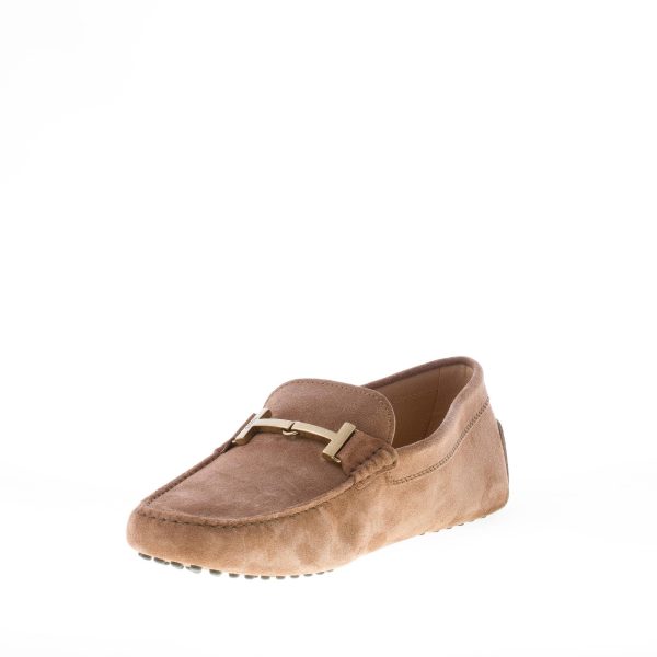 TOD'S uomo mocassino in camoscio MARRONE con morsetto Doppia T. Suola gommini - immagine 6