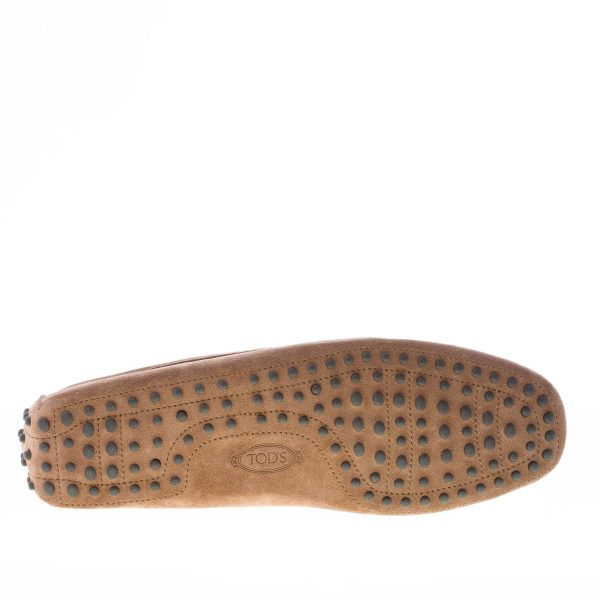 TOD'S uomo mocassino in camoscio MARRONE con morsetto Doppia T. Suola gommini - immagine 8