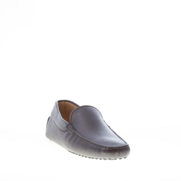 TOD'S uomo mocassino liscio in pelle martellata BLU. Suola gommini - immagine 2