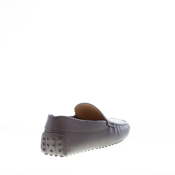 TOD'S uomo mocassino liscio in pelle martellata BLU. Suola gommini - immagine 3
