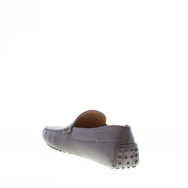 TOD'S uomo mocassino liscio in pelle martellata BLU. Suola gommini - immagine 4