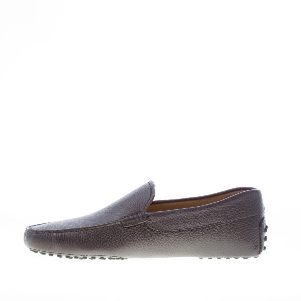 TOD'S uomo mocassino liscio in pelle martellata BLU. Suola gommini - immagine 5