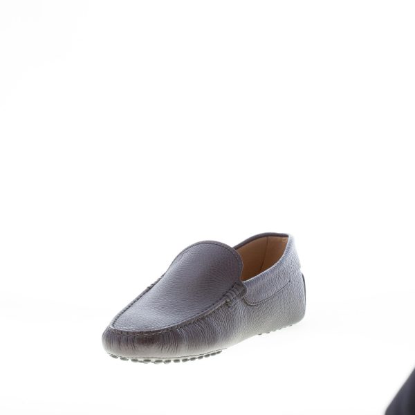 TOD'S uomo mocassino liscio in pelle martellata BLU. Suola gommini - immagine 6
