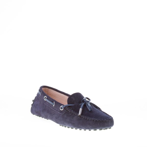 TOD'S donna mocassino gommini in camoscio BLU con laccetto - immagine 2