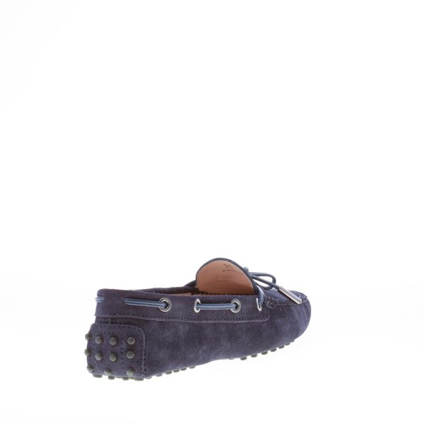 TOD'S donna mocassino gommini in camoscio BLU con laccetto - immagine 3