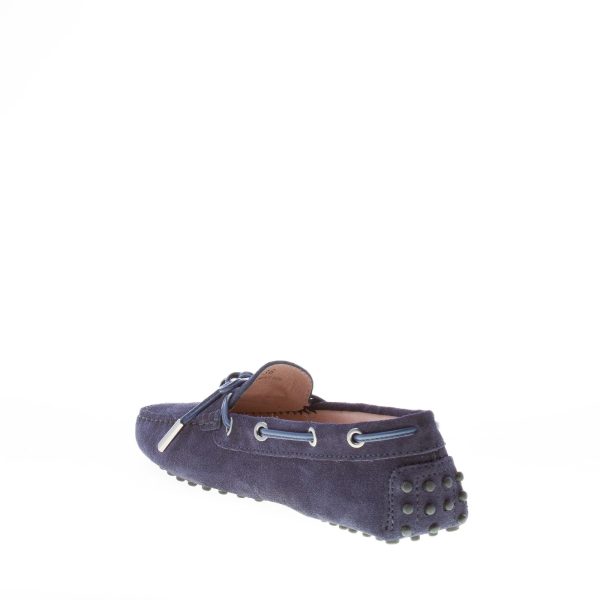 TOD'S donna mocassino gommini in camoscio BLU con laccetto - immagine 4