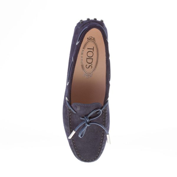 TOD'S donna mocassino gommini in camoscio BLU con laccetto - immagine 7
