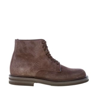 GREEN GEORGE uomo scarponcino stringato in camoscio GRIGIO. Suola gomma