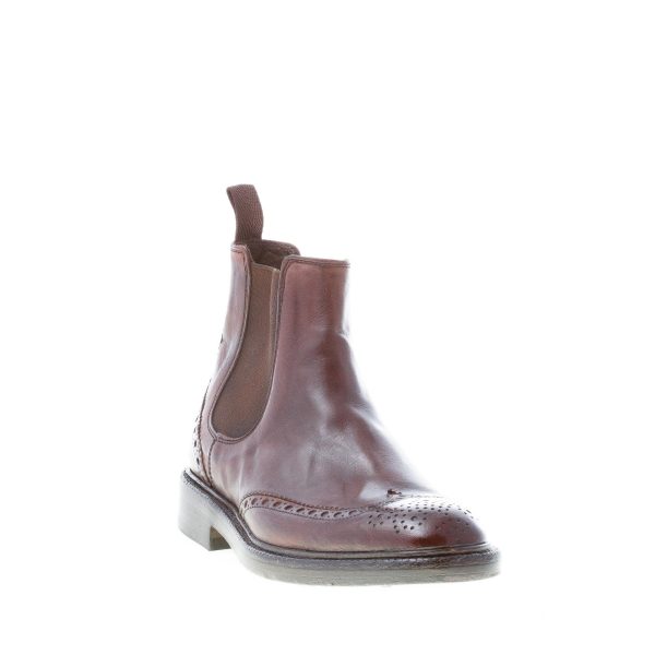 GREEN GEORGE uomo stivaletto Beatles in pelle anticata MARRONE con impunture - immagine 2