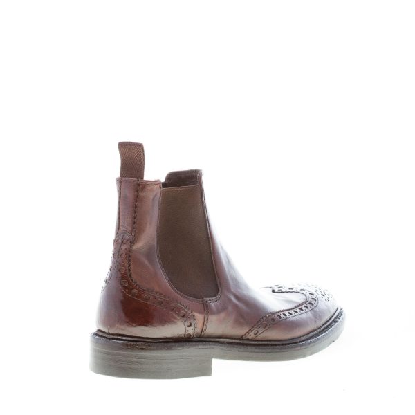 GREEN GEORGE uomo stivaletto Beatles in pelle anticata MARRONE con impunture - immagine 3