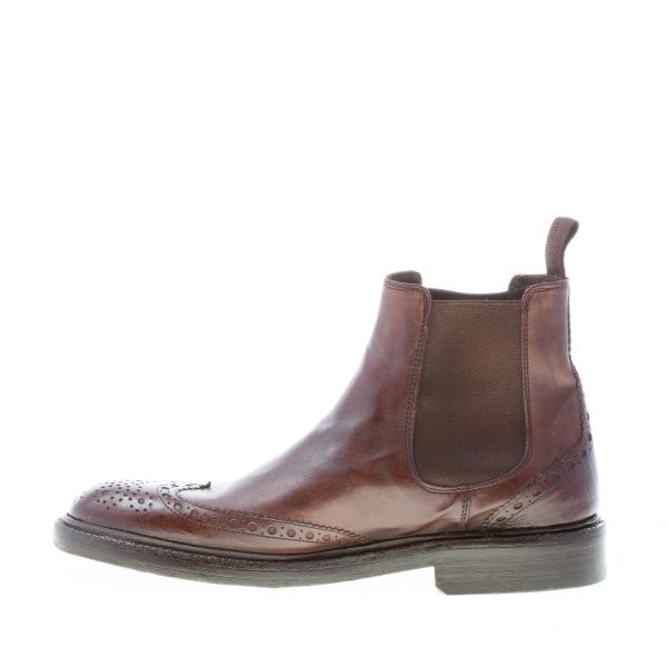 GREEN GEORGE uomo stivaletto Beatles in pelle anticata MARRONE con impunture - immagine 5