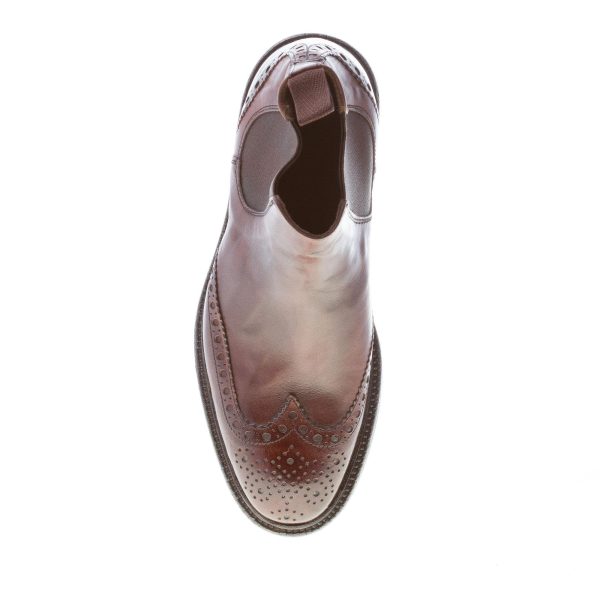 GREEN GEORGE uomo stivaletto Beatles in pelle anticata MARRONE con impunture - immagine 7