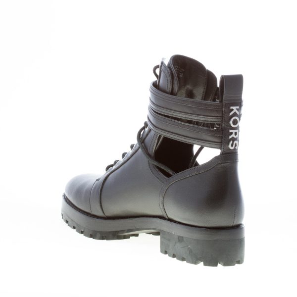 MICHAEL KORS donna anfibio Bensen in pelle NERO con doppia fibbia. Tacco 4 cm - immagine 4