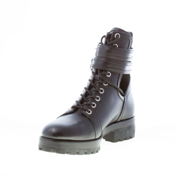 MICHAEL KORS donna anfibio Bensen in pelle NERO con doppia fibbia. Tacco 4 cm - immagine 6