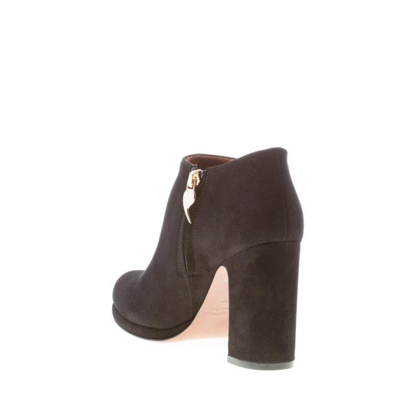 L'AUTRE CHOSE donna tronchetto alla caviglia in camoscio NERO con zip e plateau. Tacco 9,5 cm - immagine 4