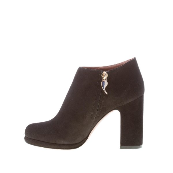 L'AUTRE CHOSE donna tronchetto alla caviglia in camoscio NERO con zip e plateau. Tacco 9,5 cm - immagine 5