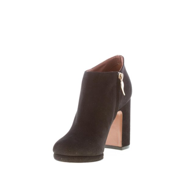 L'AUTRE CHOSE donna tronchetto alla caviglia in camoscio NERO con zip e plateau. Tacco 9,5 cm - immagine 6