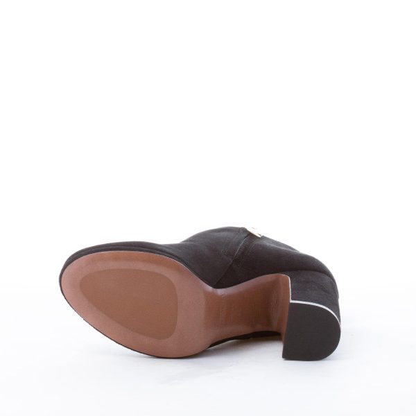 L'AUTRE CHOSE donna tronchetto alla caviglia in camoscio NERO con zip e plateau. Tacco 9,5 cm - immagine 8